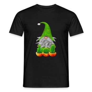 Gnome Garten Kaktus - Männer T-Shirt - Schwarz - Vorne - AI Model Male 178 light (178cm)