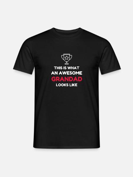 Grandpa Grandad Grandfather Family Baby Funny - Men's T-Shirt - black