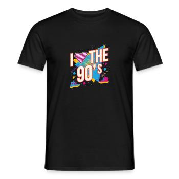 I Love 90s 90s Motto Party Outfit Gift - Men's T-Shirt - black - Front - AI Model Male 178 light (178cm)