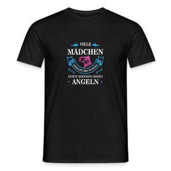Lustige Sprüche Anglerin Angeln Fischerin Geschenk - Männer T-Shirt - Schwarz - Vorne - AI Model Male 178 light (178cm)