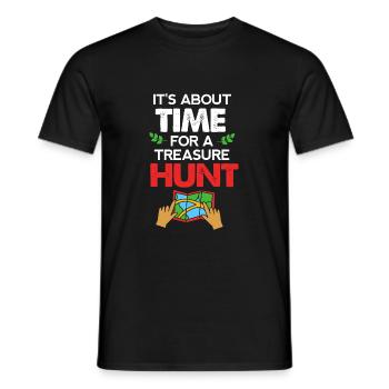 Geocaching Geocache Geocacher - Men's T-Shirt - black - Front - AI Model Male 178 light (178cm)
