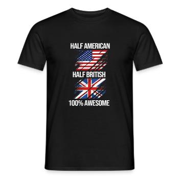 England English - Men's T-Shirt - black - Front - AI Model Male 178 light (178cm)