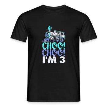 Anniversaire des enfants Train Train Conducteur Locomotive - T-shirt homme - noir - Devant - AI Model Male 178 light (178cm)