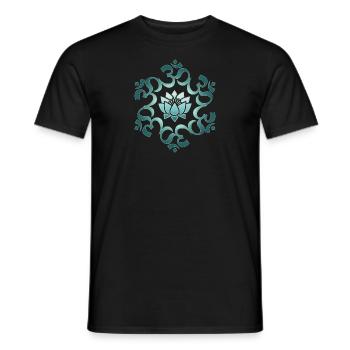 Om, mantra, mandala, fleur de lotus, bouddhisme, yoga - T-shirt homme - noir - Devant - AI Model Male 178 light (178cm)