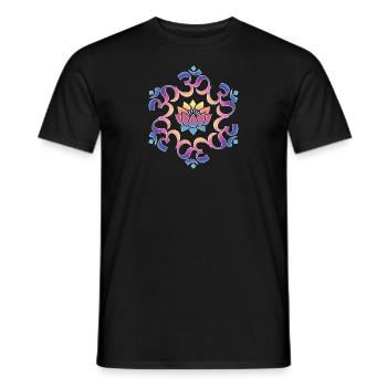 Om, mantra, mandala, fleur de lotus, bouddhisme, yoga - T-shirt homme - noir - Devant - AI Model Male 178 light (178cm)