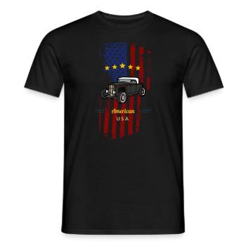 Hot Rod américain - T-shirt homme - noir - Devant - AI Model Male 178 light (178cm)