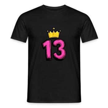 Couronne de maillot à 13 chiffres - T-shirt homme - noir - Devant - AI Model Male 178 light (178cm)