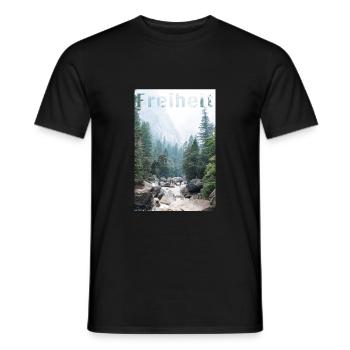 Freiheit Berge - Männer T-Shirt - Schwarz - Vorne - AI Model Male 178 light (178cm)