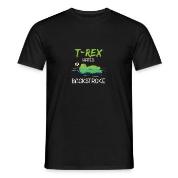 Dinosaure nageant dans le dos - T-shirt homme - noir - Devant - AI Model Male 178 light (178cm)