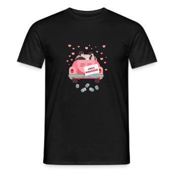 Just Married - Men's T-Shirt - black - Front - AI Model Male 178 light (178cm)
