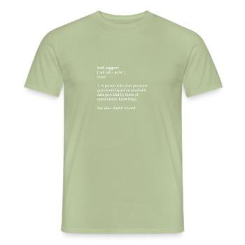 Définition du support technique - T-shirt homme - vert sauge - Devant - AI Model Male 178 light (178cm)