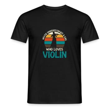 Violin Violinist Orchestra Lovers of classical music - Men's T-Shirt - black - Front - AI Model Male 178 light (178cm)