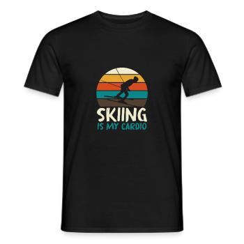 Skifahren Ski Skifahrer Biathlon Schnee Winterspor - Männer T-Shirt - Schwarz - Vorne - AI Model Male 178 light (178cm)