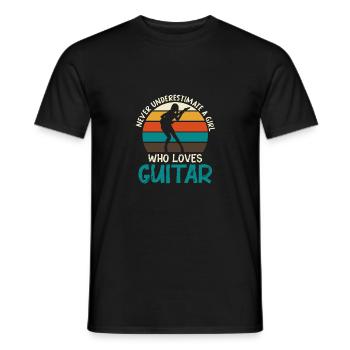 Guitare Musique Acoustique Guitare Guitariste Basse Li - T-shirt homme - noir - Devant - AI Model Male 178 light (178cm)