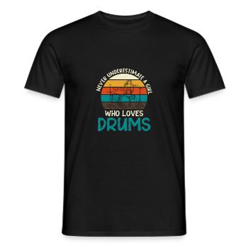 Batteur Batterie Musique Groupe Batterie Tambour - T-shirt homme - noir - Devant - AI Model Male 178 light (178cm)