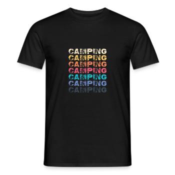 Camping Campfire Outdoor Adventure Lover Cam - Men's T-Shirt - black - Front - AI Model Male 178 light (178cm)