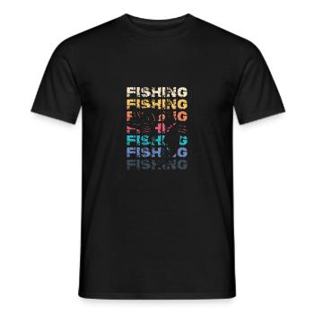 Pêcheur Pêche Canne à pêche Amateur d’hameçon - T-shirt homme - noir - Devant - AI Model Male 178 light (178cm)