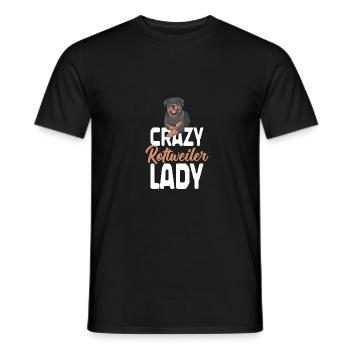 Verrückte Rottweiler-Dame Welpe Haustier Hundelieb - Männer T-Shirt - Schwarz - Vorne - AI Model Male 178 light (178cm)