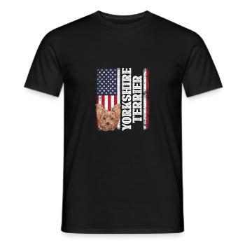 Yorkshire Terrier Welpe Haustier Hundeliebhaber Hu - Männer T-Shirt - Schwarz - Vorne - AI Model Male 178 light (178cm)