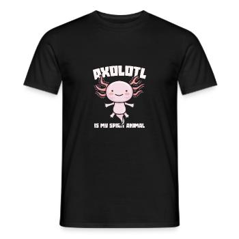 Funny Axolotl Cute Kawaii Animal Fun Liebhab - Men's T-Shirt - black - Front - AI Model Male 178 light (178cm)