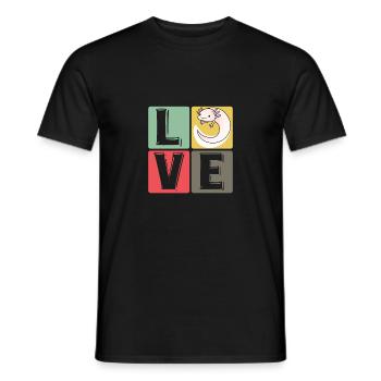 Funny Axolotl Cute Kawaii Animal Fun Liebhab - Men's T-Shirt - black - Front - AI Model Male 178 light (178cm)