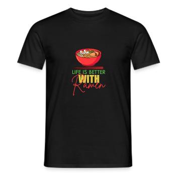Lustige Ramen Lebensmittel Nudeln Japanisch Anime - Männer T-Shirt - Schwarz - Vorne - AI Model Male 178 light (178cm)