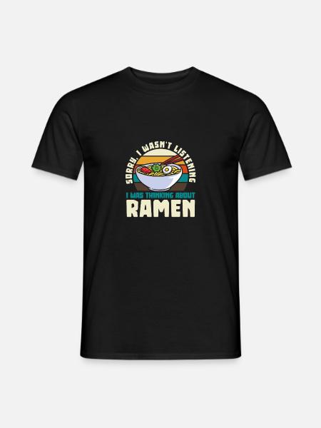 Lustige Ramen Lebensmittel Nudeln Japanisch Anime - Männer T-Shirt - Schwarz