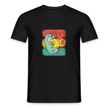 Drôle de loutre mignon animal loutre de mer amusant Liebh - T-shirt homme - noir - Devant - AI Model Male 178 light (178cm)