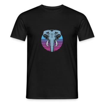 Funny Elephant Elephant Zoo Animal Fun Lover - Men's T-Shirt - black - Front - AI Model Male 178 light (178cm)