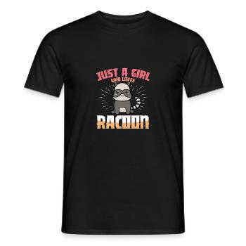 Funny Raccoon Raccoon Animal Trash Fun Lovers - Men's T-Shirt - black - Front - AI Model Male 178 light (178cm)
