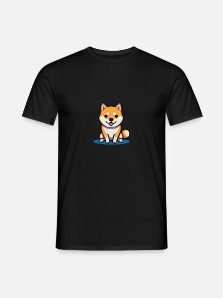 Koiran Shiba Inu -harjoitusistuin - Miesten T-paita - musta