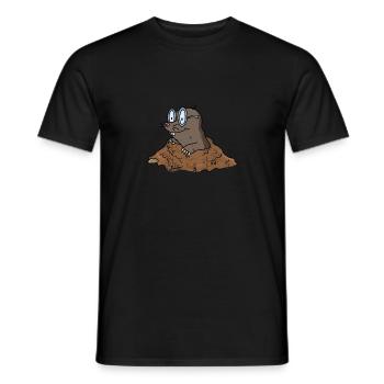 Retro vintage grunge style mole - Men's T-Shirt - black - Front - AI Model Male 178 light (178cm)