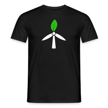 Energie éolienne, environnement, énergie nucléaire non merci - T-shirt homme - noir - Devant - AI Model Male 178 light (178cm)