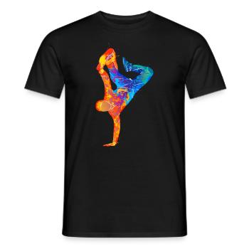 Break Dance Silhouette - Men's T-Shirt - black - Front - AI Model Male 178 light (178cm)