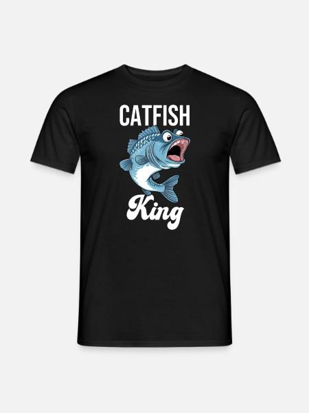 Catfish King - Männer T-Shirt - Schwarz