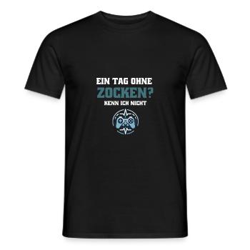 Une journée sans jeu – je ne sais pas | Chemise gamer - T-shirt homme - noir - Devant - AI Model Male 178 light (178cm)