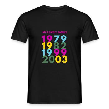 my lovely family .. in Jahren. Deine Familie - Männer T-Shirt - Schwarz - Vorne - AI Model Male 178 light (178cm)