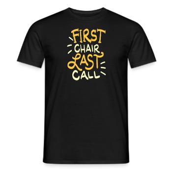Erster Stuhl Letzter Anruf Skifahren Zitat Geschenk - Männer T-Shirt - Schwarz - Vorne - AI Model Male 178 light (178cm)