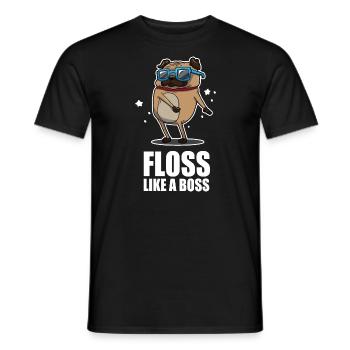 Floss Like A Boss Dance Pug Mops Design - Männer T-Shirt - Schwarz - Vorne - AI Model Male 178 light (178cm)