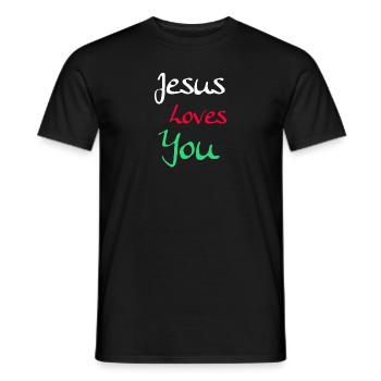 Jesus loves you - Männer T-Shirt - Schwarz - Vorne - AI Model Male 178 light (178cm)