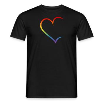 Couples d'amour LGBT arc-en-ciel ouvert - T-shirt homme - noir - Devant - AI Model Male 178 light (178cm)