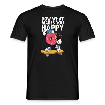 Skateboard skateboard sort Donut Do what makes - T-shirt homme - noir - Devant - AI Model Male 178 light (178cm)