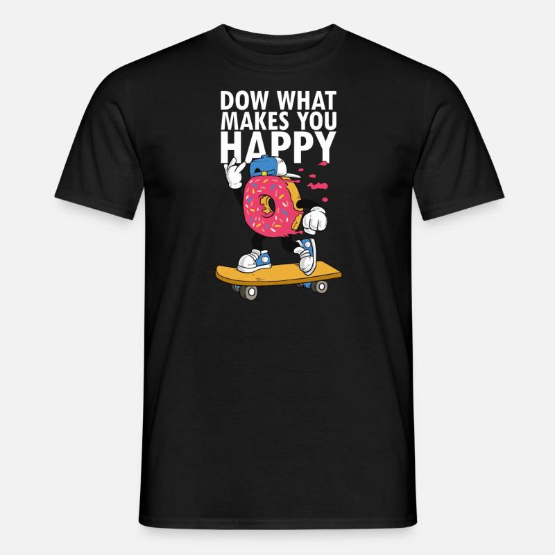 Skateboard skateboard sort Donut Do what makes - T-shirt homme - noir