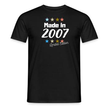 Made in 2007 Limited Edition Vintage Birthday - Men's T-Shirt - black - Front - AI Model Male 178 light (178cm)
