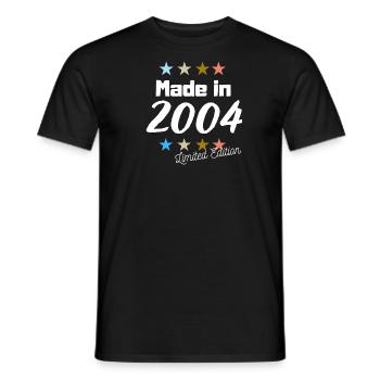 Fabriqué en 2004 Édition Limitée Vintage Anniversaire - T-shirt homme - noir - Devant - AI Model Male 178 light (178cm)