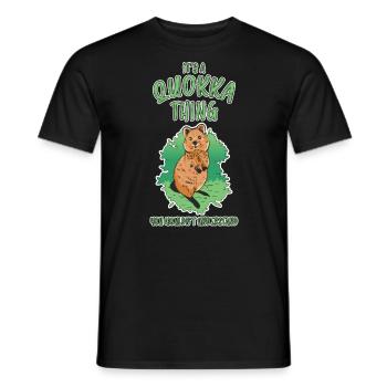 Quokka Saying Fun Australia Marsupial Gift - Men's T-Shirt - black - Front - AI Model Male 178 light (178cm)
