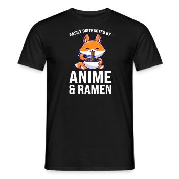 Anime Anime ramen bubble tea corgie Ramen merch Ge - Männer T-Shirt - Schwarz - Vorne - AI Model Male 178 light (178cm)