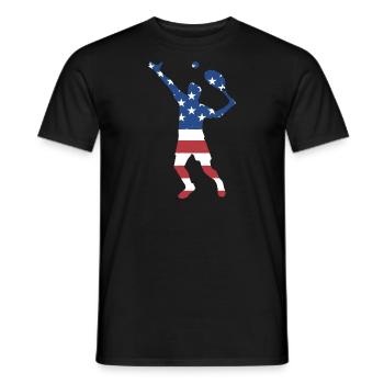 Sport Us Flag Tennis - Männer T-Shirt - Schwarz - Vorne - AI Model Male 178 light (178cm)