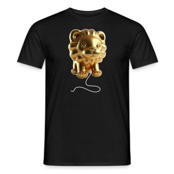 Ballon Lion - Or - T-shirt homme - noir - Devant - AI Model Male 178 light (178cm)