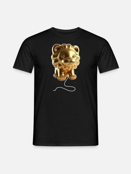 Lion Balloon - Gold - Men's T-Shirt - black
